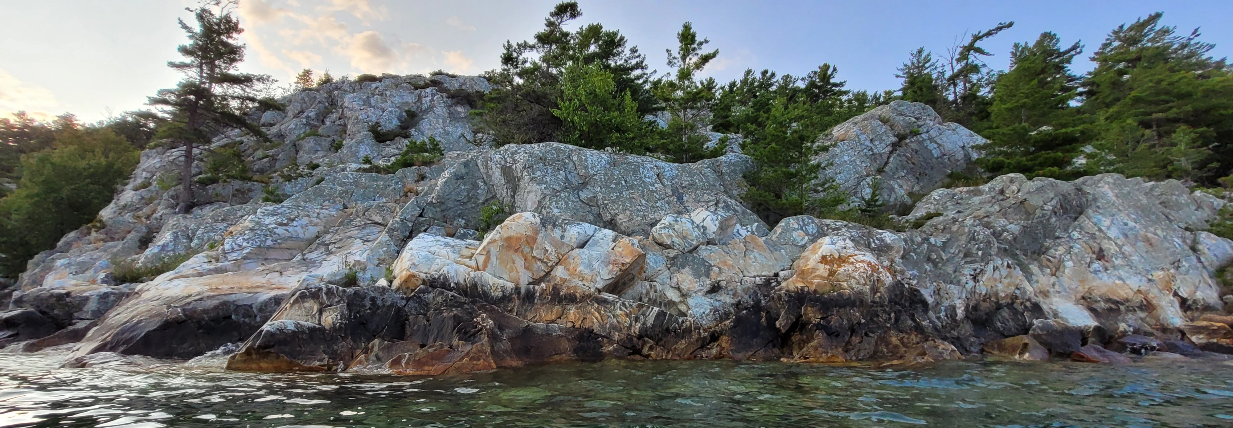 White quartzite coastline at the entrance to Killarney Bay
